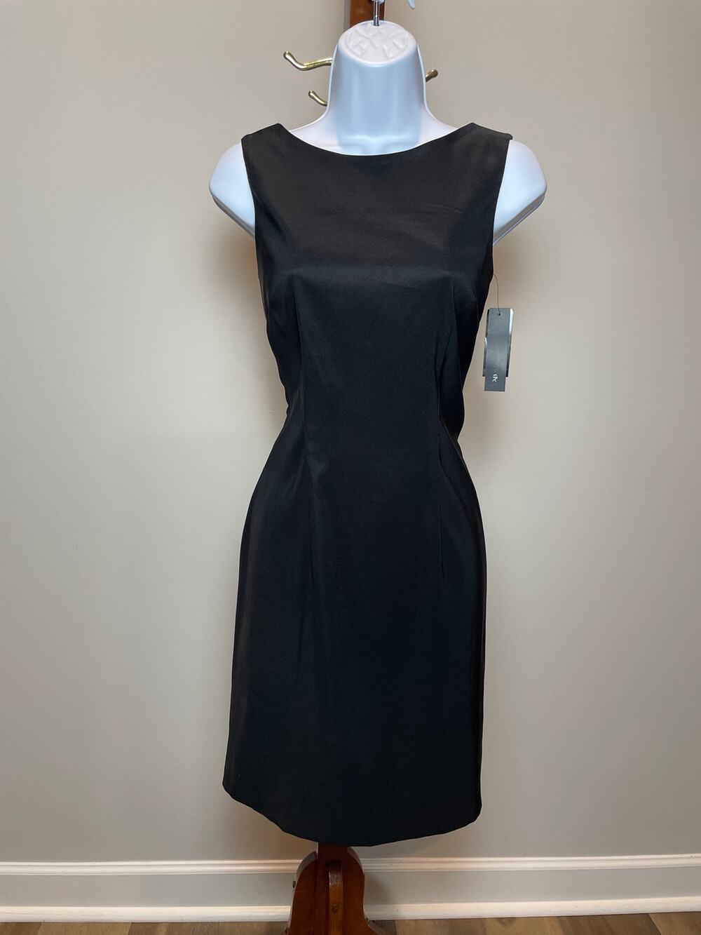 AB Studio Black Sheath Dress Sleeveless Lined Size 4 New With Tag